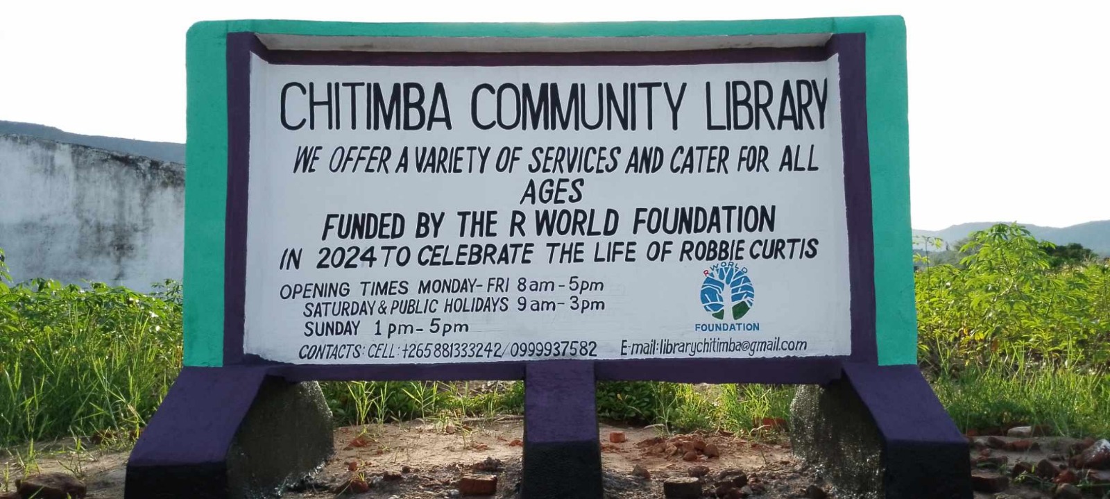 Library Sign Post